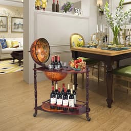 Globus minibar wijnrek met wieltjes – Praktische cocktailbar voor thuis — thumbnail 2