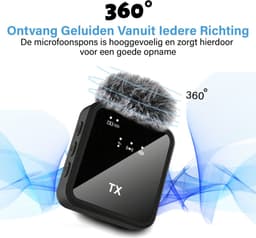 BeSparkz 2 in 1 Draadloze Microfoon - Geschikt voor Jack 3.5mm, USB-C en Lightning - Microfoon iPhone - Dasspeld Microfoon - Lavalier — thumbnail 5