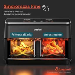 Heteluchtfriteuse met Dubbele Kamer - 8.5L - 6-in-1 Functies - Zichtvenster — thumbnail 3