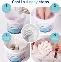 Handafdruk Set - Gipsafdruk Set - Herinneringen Maken - 3D Sculptuur - 20 x 19 x 17 cm — thumbnail 4