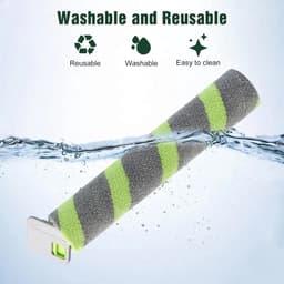 Set van 2 Luxe Reserve Borstelrollen - Geschikt voor iRobot Roomba Max 705 Combo+ & Max 700 Serie - 31cm - Zelfreinigende Roller Mop - Grijs/Groen — thumbnail 4