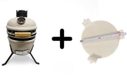 Compleet - Own Grill 13 inch kamado barbecue V2 creme met heatdeflector — thumbnail 4