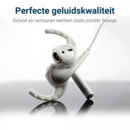 Sport Siliconen Earhooks Geschikt voor Apple AirPods (1 & 2) - Siliconen Oorhaken - Geschikt voor o.a. Hardlopen, Fietsen, Sportschool - Wit (3-Pack) — thumbnail 3