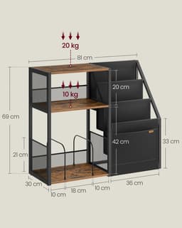 House of Balance LP Speler Meubel - Platenspeler meubel - Platenspelerkast - LP Kast - Vinylkast - LP opbergkast - 30×81×69 cm — thumbnail 2