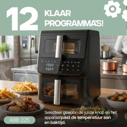 Heteluchtfriteuse Dubbele Kamer - Verticale Friteuse - Gezinsmaaltijden Bereiden - Twee Onafhankelijke Lades - 10L Totaal - Zwart — thumbnail 2
