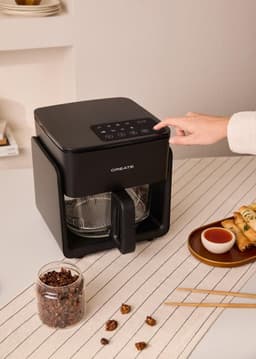 Heteluchtfriteuse Glas 4.2L Zwart voor Gezond Frituren 1300W — thumbnail 2
