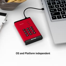 1TB Draagbare Externe Harde Schijf Rood - Wachtwoord Beveiligd & Hardware Versleuteld — thumbnail 4