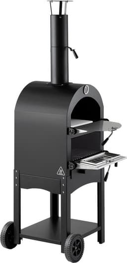 VEVOR Pizzaoven 12 Inch Pelletoven, 2-Laags Houtgestookte Pizzaoven, Houtgestookte Buitenoven met 2 Afneembare Wielen, Pizzamaker met Een Maximale Temperatuur van 540 °C voor Grillen — thumbnail 3