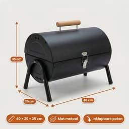Lomera Houtskool BBQ - Houtskoolbarbecue - Tafel BBQ Houtskool - Tafelbarbecue Houtskool - Draagbare Houtskool BBQ - Camping BBQ Houtskool - Mini Houtskool BBQ - Opvouwbare Houtskool BBQ — thumbnail 2