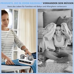 Bed Reiniger Stofzuiger - Huisstofmijt Stofzuiger - Handstofzuiger - 5-In-1 Draadloze Bedstofzuiger -Bacterie, Mijt & Schimmel Bestrijder - Gebruikmakend Van UV-C Ultraviolet Licht en Ultrasone Technologie - Wit — thumbnail 2
