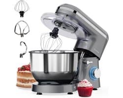 RONN® Mixer met Mengkom - Keukenmachine - Mixer - 6 Liter Mengkom - Grijs - 39cm x 24cm x 32cm