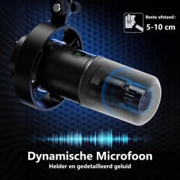 FIFINE K688 - Met XLR Kabel - USB / XLR - Dynamische Microfoon - Streaming - Podcasting - Gaming - Geschikt voor PS4 / PS5 / PC - Zwart — thumbnail 3