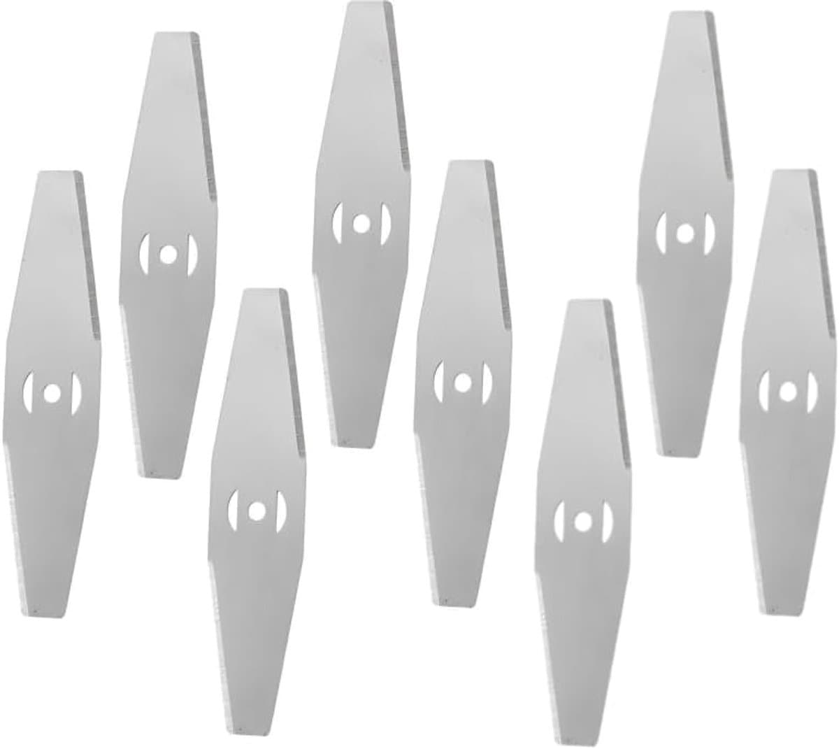 Set van 8 vervangende messen voor grasmaaiers - 15 cm universeel- Kleine vervangende messen - Metalen grasmaaier - Accessoires - Messen - Kleine messen - Geschikt voor alle gangbare grasmaaiers, bosmaaiers en trimmers (24V/36V modellen) — afbeelding 1