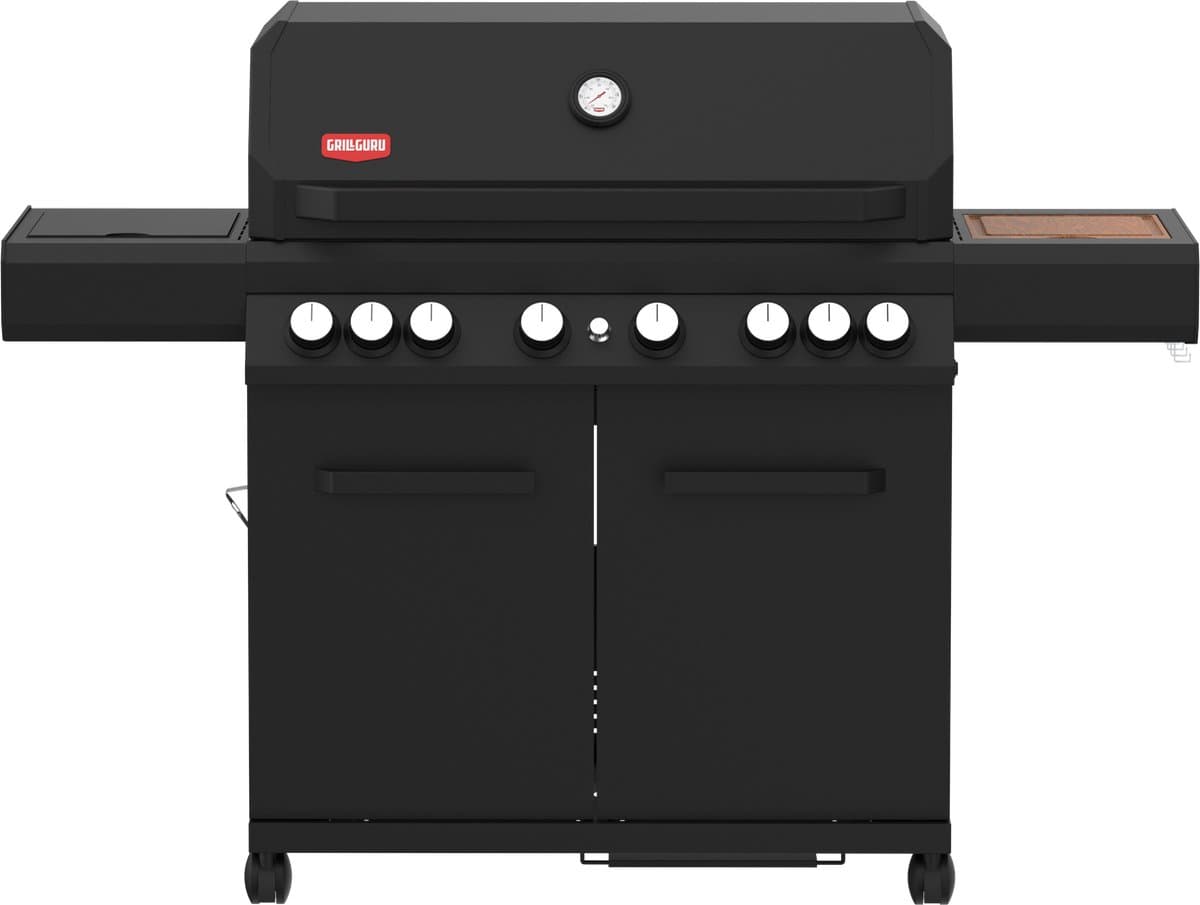 Grill Guru Burner 6 - Gasbarbecue - 4x hoofdbrander - 2x infrarood - 1x zijbrander - 1x achterbrander -Zwart — afbeelding 1