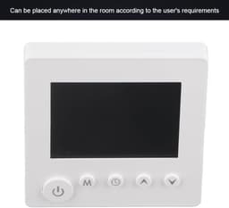 Slimme Thermostaat - Programmeerb. Verwarming - Home Kantoor Hotel - LCD Kleurendisplay - 41x86x86mm - Wit — thumbnail 3