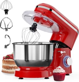 SAVI® Mixer met mengkom - Mixer - Mixer met mengkom keukenmachine - Rood - ‎39cm x 24cm x 31cm — thumbnail 1