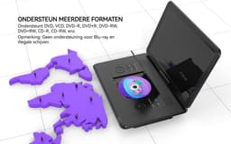 17,5" draagbare dvd speler - 15,6" HD Groot Graaibaar Scherm - voor in de auto - 4-6 Uur Speeltijd met Batterij - Geheugen-Afspeelfunctie - Ondersteuning USB/TF-kaart [Blu-ray niet Ondersteund] — thumbnail 2