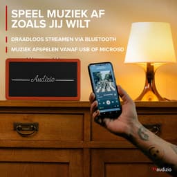 Retro radio - Audizio Tune60 - DAB radio met Bluetooth - Vintage look - DAB+ en FM - Kersen houtlook — thumbnail 5