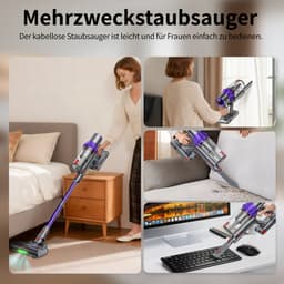 Steelstofzuiger - accu stofzuiger - Steelstofzuiger Draadloos 70000PA - LED-Display - draadloze stofzuiger - 3 Standen Zuigkracht -Steelstofzuigers - Anti-klit vloerborstel - 20-60 Min Werktijd - 1,8L - Paars — thumbnail 4