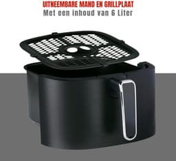 REN® Airfryer xl - Airfryer xxl - Heteluchtfriteuse - 6 Liter - Timer tot 60 Minuten - Zwart - 39cm x 29cm x 34cm — thumbnail 3