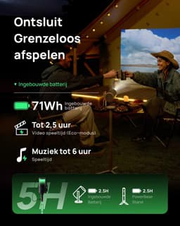 MELVRA Draagbare Beamer - Projector - Google TV met Netflix - 360° Verstelbare Standaard - 2,5 Uur Speeltijd - 12W Harman Kardon - Buitenshuisbeamer - WiFi & Bluetooth - Inclusief Filter — thumbnail 5