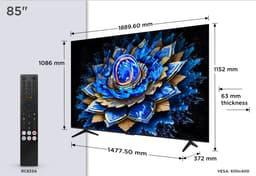 TCL 85T69C 85 | 4K QLED Smart TV | Google TV | Dolby Vision | Zwart — thumbnail 4