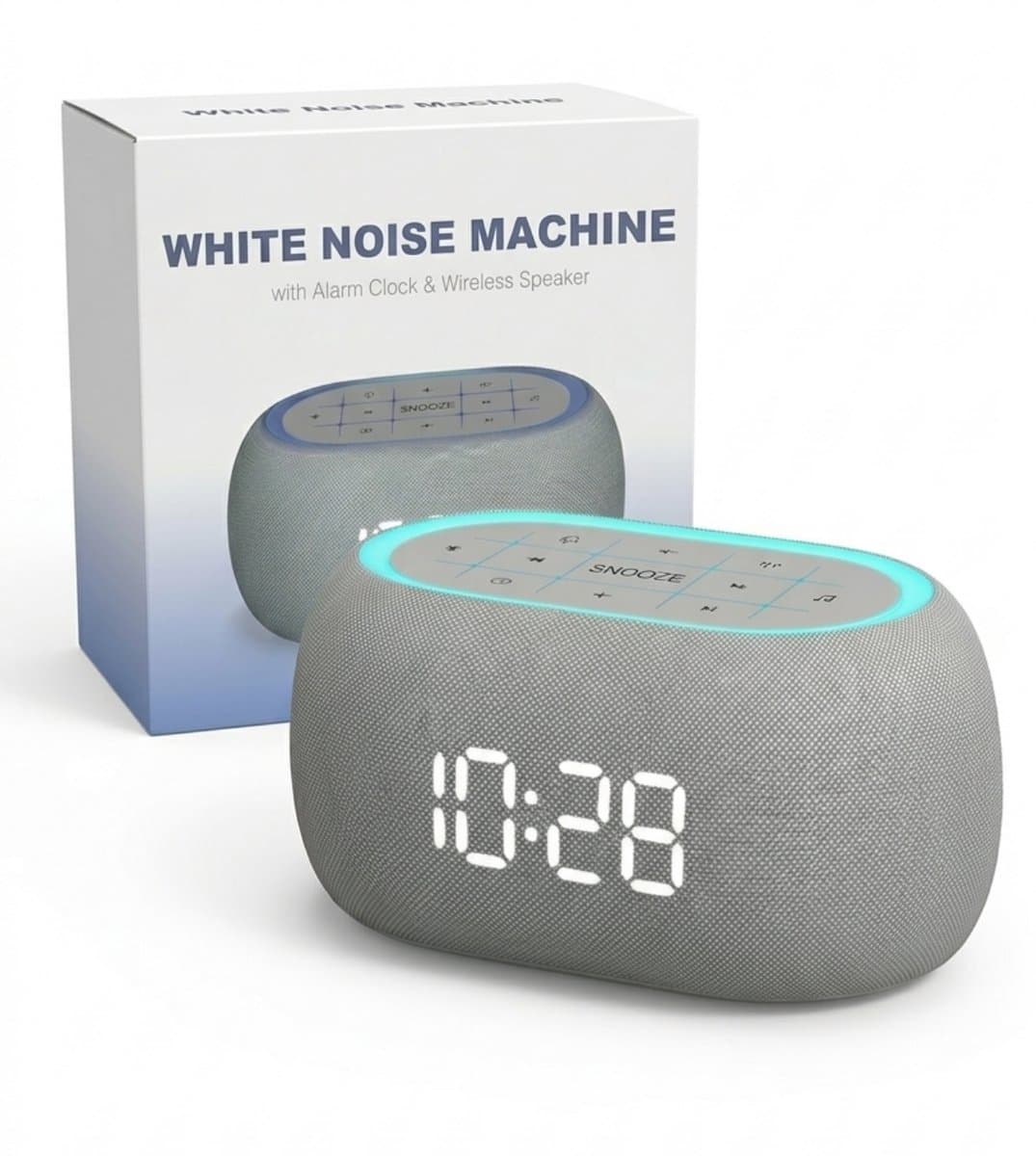 Elcostar Digitale Wekker 2.0 - Nachtlamp licht & Bluetooth Speaker - White Noise Machine met Geluiden - 21 rustgevende klanken - Voor Slaapkamer, Baby, Kinderen & Volwassenen — afbeelding 1