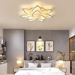 Dimbare LED Plafondlamp met Afstandsbediening - Creatief Bloemblad Ontwerp voor Woonkamer, Slaapkamer en Hal — thumbnail 1