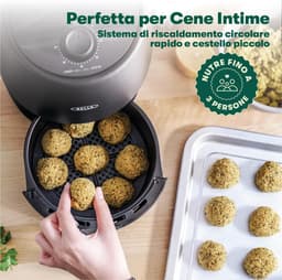 Heteluchtfriteuse - Airfryer - Snelle maaltijden - Eenvoudige bediening - 2 Kwarts - Mat Zwart — thumbnail 4