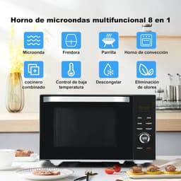 34 Liter 8-in-1 Magnetron met Grill en Hete Luchtfunctie - Multifunctionele Combimagnetron voor Gezond Koken en Snel Koken — thumbnail 3