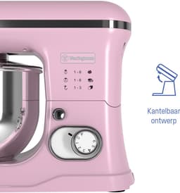 Westinghouse Retro Standmixer - 1200W - Keukenmachine 5L Mengkom - Keukenrobot - Keukenmixer - Foodprocessor - Roze — thumbnail 2