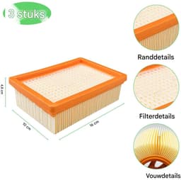 EXCITAT 3 stuks - Filter - Vervangfilter - Filteraccessoires - Geschikt voor Karcher WD5 WD4 MV4 MV5 — thumbnail 5
