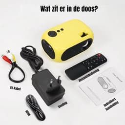 SCH® Draagbare beamer - Beamer - Projector - Mini Beamer - Geel - 14cm x 9cm x 6cm — thumbnail 4