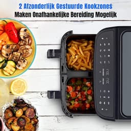 Thuys – Dubbele Airfryer – Heteluchtfriteuse – Duo Airfryer – 8,7 L – 41 x 40 x 33cm – Zwart — thumbnail 3