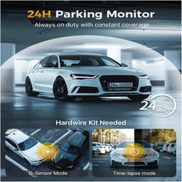 Dubbele dashcam voor in de auto, voor- en binnenkant, autobeveiligingsvideorecorder met audio, 1080P, voertuigcamera, plug-and-play, WDR, nachtzicht, automatische vergrendeling met G-sensor, 2 inch scherm（Met 32G geheugenkaart） — thumbnail 3
