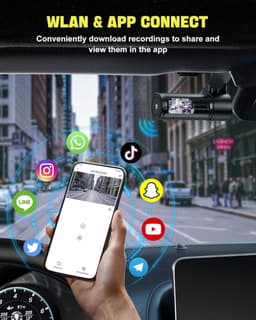 Lexium Dashcam - Daschcams - Auto - Camera - Vooruit - Achteruit - Video - Autobeveiliging - Parkeerbeveiliging - Recording - Dag en Nacht - Schadepreventie — thumbnail 3