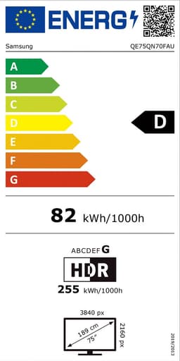 Samsung QE75QN70FA - 75 inch - 4K Neo QLED - 2025 - Buitenlands model — thumbnail 2