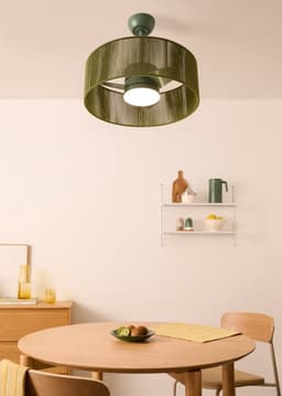 CREATE - Stille plafondventilator 25W met licht - Sage - Ø55cm - WIND LAMP WOVEN — thumbnail 5