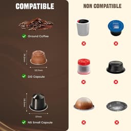 Draagbaar Koffiezetapparaat - 3-in-1 Espressomachine voor Capsules en Gemalen Koffie - Compact en Snel Verwarmd voor Thuis en Op Reis — thumbnail 5