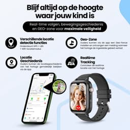 Protectly® GPS Horloge Kind Met Simkaart 4G - SOS Knop - Smartwatch Kinderen - GPS Tracker Kind - Kinder Smartwatch - Videobellen - HD Camera - Whatsapp en SMS - Elke polsmaat — thumbnail 5