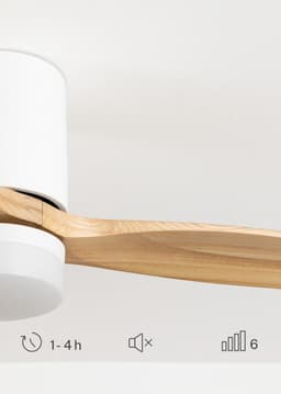 CREATE - Stille plafondventilator 40W Ø132cm 100% hout met aanpasbare gipsen behuizing - Met licht - Afstandsbediening - WIND CALM CONCRETE — thumbnail 4