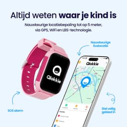 Qlokkie Kiddo Slim 2 Roze – GPS horloge kind – Smartwatch kinderen – GPS tracker kind met nauwkeurige locatiebepaling – GPS horloge met simkaart – Videobellen – SOS functie – Stel veilige zones in – Waterdicht IP68 — thumbnail 3