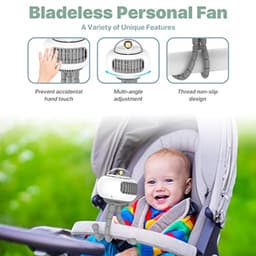 Stille USB-ventilator voor kinderwagens - Oplaadbaar, 4 Snelheden, Flexibel Statief en Handheld Gebruik — thumbnail 3