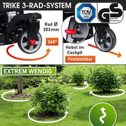 BRAST Benzine Rasenmäher Trike met Aandrijving | 5,2 kW (7 PK) | 53 cm Maaibreedte | TÜV Gecertificeerd | 4-takt OHV Motor | Verstelbare Maaihoogte 30-80 mm | 60L Grasopvangbak | Robuuste Stalen Behuizing | Meerdere Modellen Indsutrialhome — thumbnail 5
