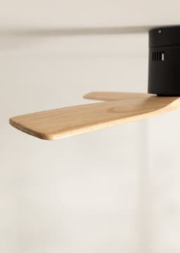 CREATE - Plafondventilator 40W silent Ø132 cm - Controller voor wandmontage - afstandsbediening - Zwart Naturel Hout- WIND CALM — thumbnail 5