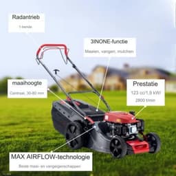 Grasmaaier benzine zelfrijdend - Grasmaaier benzine zelftrekkend - ‎88 x 59 x 59 cm - 33,4 kg - Antraciet — thumbnail 2