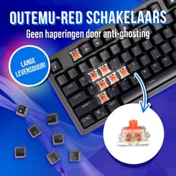 Gaming Keyboard Mechanisch - Afneembare Cover - Letters Vervagen Niet - Toetsenbord - RBG LED Verlichting - Zwart — thumbnail 3
