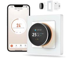 Slimme thermostaat voor watervloerverwarming met wifi en draaiknop - Werkt met Alexa en Google Home