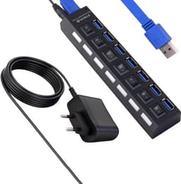 USB Hub - Poorten uitbreiden - Werkplek ordenen - 7+1 poorten - 5Gbps snelheid - Zwart — thumbnail 1