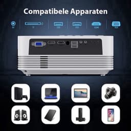 Beamer Draagbaar - 1920 x 1080 Full HD WiFi Bluetooth - 8000 Lumen LCD LED - Voor Thuisbioscoop En Entertainment — thumbnail 3